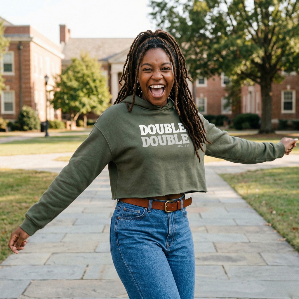 Double Portion- fleece soft cropped hoodie
