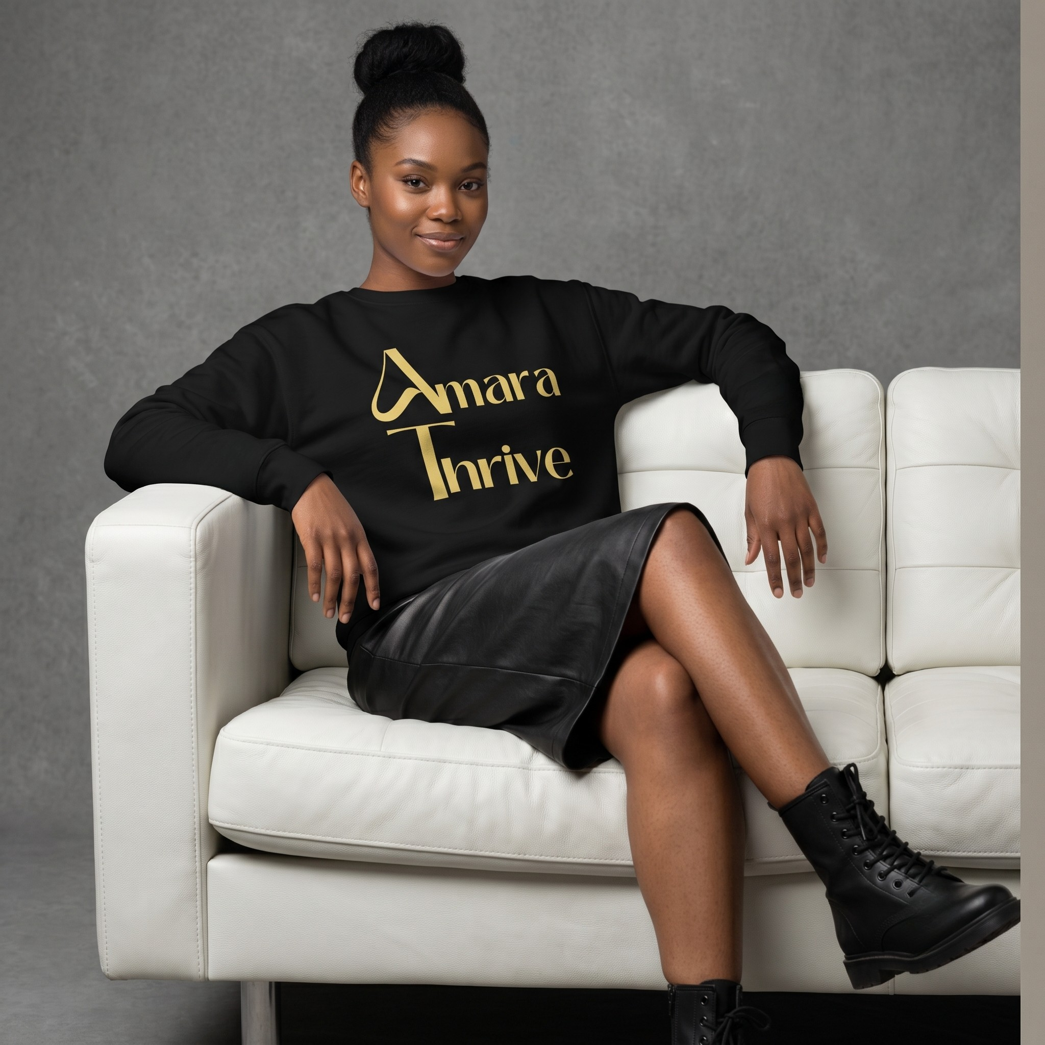 AmaraThrive- touch of gold cotton sweatshirt