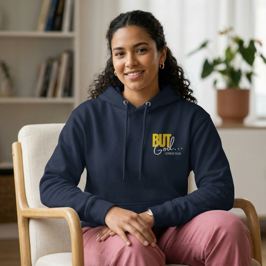 But God- richer colors embroidered cotton hoodie